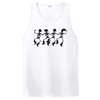 Dancing Skeletons Spooky Halloween Cowboys Line Dance PosiCharge Competitor Tank