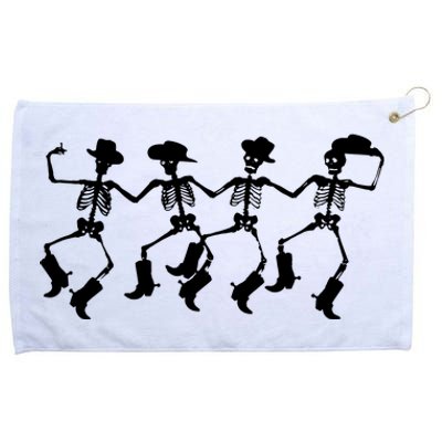 Dancing Skeletons Spooky Halloween Cowboys Line Dance Grommeted Golf Towel