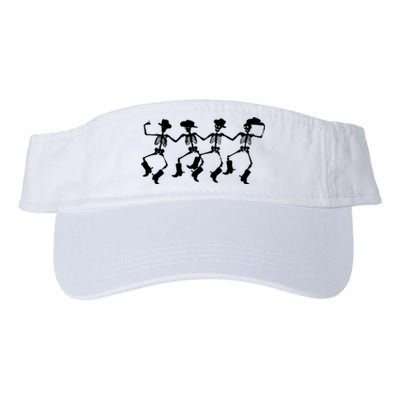 Dancing Skeletons Spooky Halloween Cowboys Line Dance Valucap Bio-Washed Visor