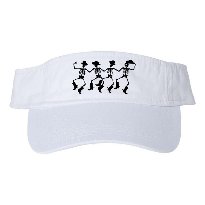 Dancing Skeletons Spooky Halloween Cowboys Line Dance Valucap Bio-Washed Visor