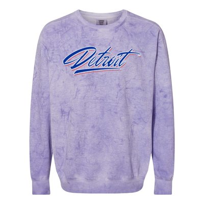 Detroit Sports Script Colorblast Crewneck Sweatshirt