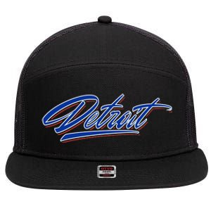 Detroit Sports Script 7 Panel Mesh Trucker Snapback Hat