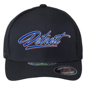 Detroit Sports Script Flexfit Unipanel Trucker Cap