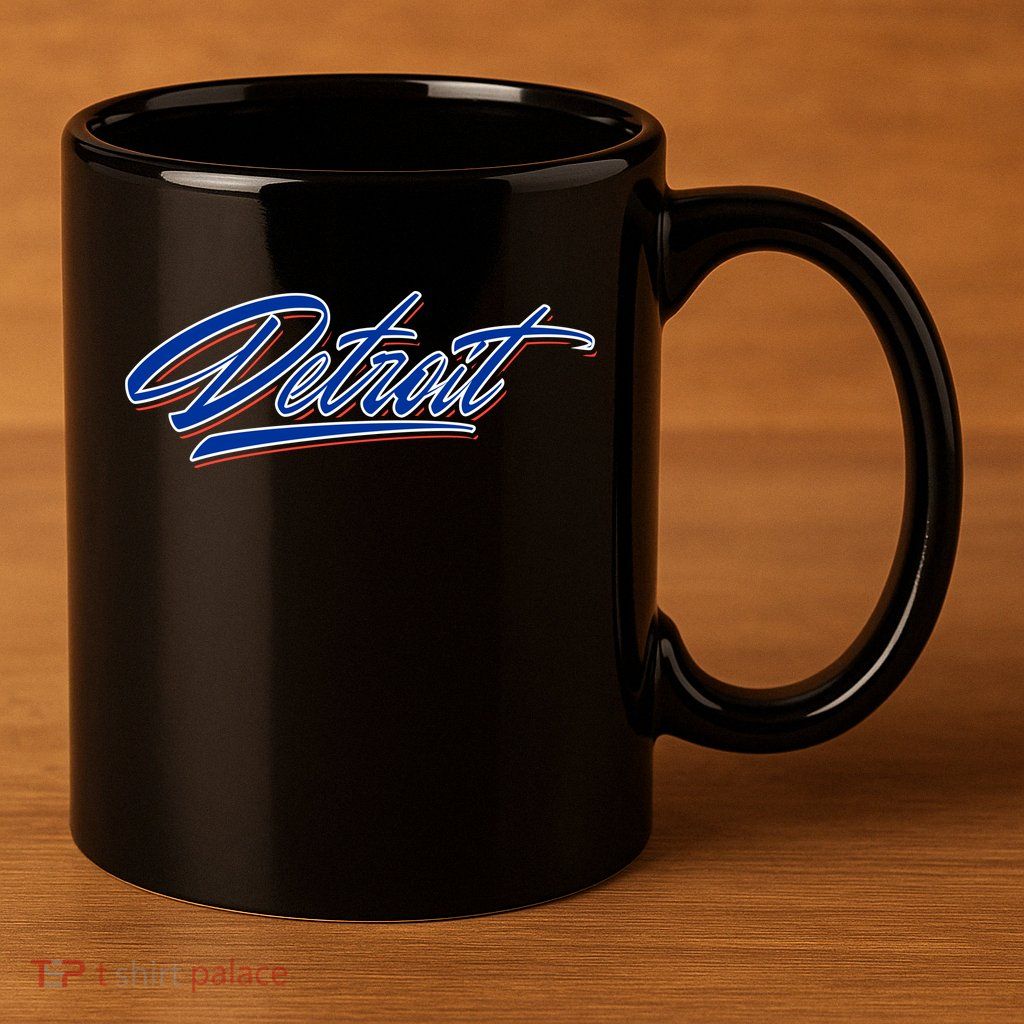 Detroit Sports Script 11oz C Handle Ceramic Mug