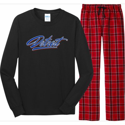 Detroit Sports Script Long Sleeve Pajama Set