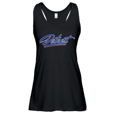 Detroit Sports Script Ladies Essential Flowy Tank