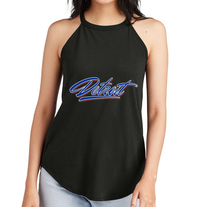Detroit Sports Script Women's Perfect Tri Rocker Tank