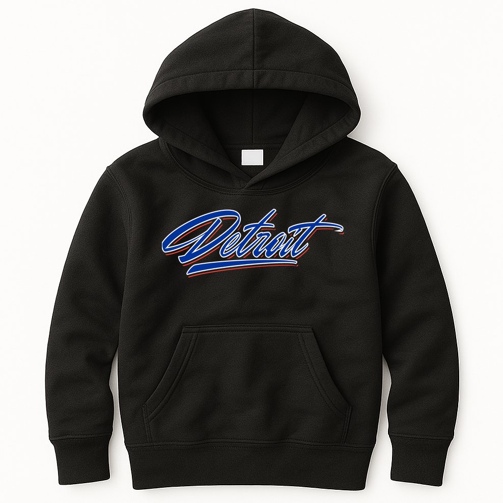 Detroit Sports Script Kids Hoodie