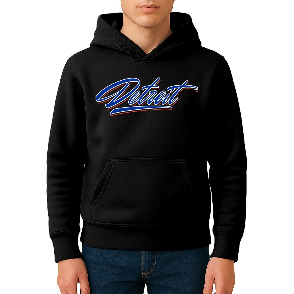 Detroit Sports Script Kids Hoodie