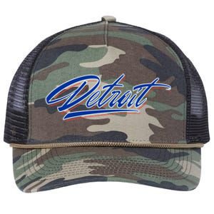 Detroit Sports Script Retro Rope Trucker Hat Cap