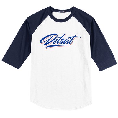 Detroit Sports Script Baseball Sleeve Shirt