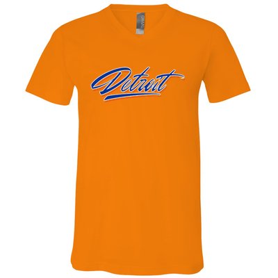 Detroit Sports Script V-Neck T-Shirt