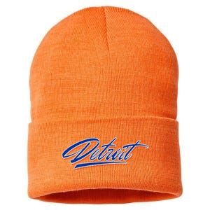 Detroit Sports Script Sustainable Knit Beanie