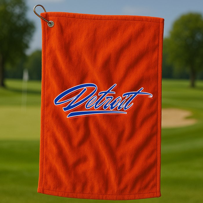 Detroit Sports Script Golf Towel