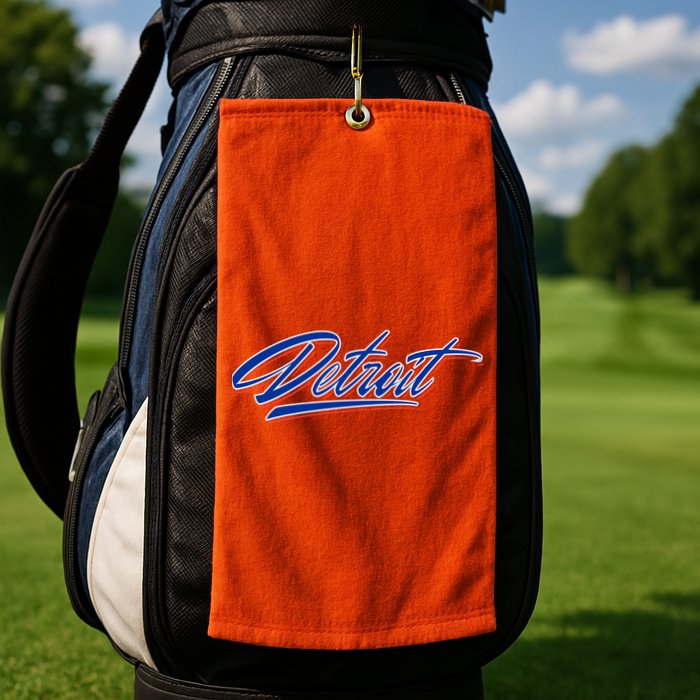 Detroit Sports Script Golf Towel