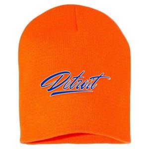 Detroit Sports Script Short Acrylic Beanie