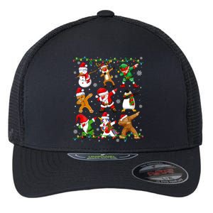 Dabbing Santa Snow Gingerbread Penguin Xmas Great Gift Flexfit Unipanel Trucker Cap