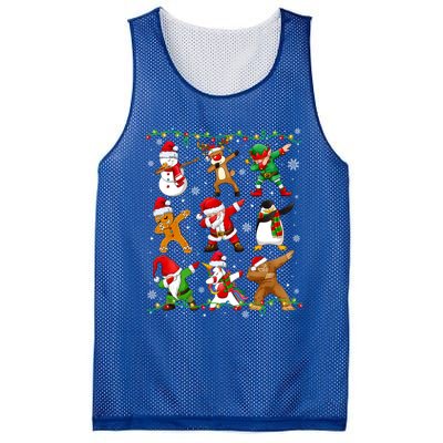 Dabbing Santa Snow Gingerbread Penguin Xmas Great Gift Mesh Reversible Basketball Jersey Tank