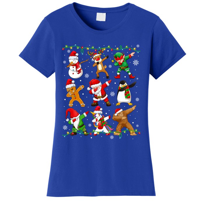 Dabbing Santa Snow Gingerbread Penguin Xmas Great Gift Women's T-Shirt