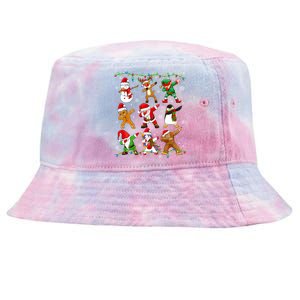 Dabbing Santa Snow Gingerbread Penguin Xmas Great Gift Tie-Dyed Bucket Hat