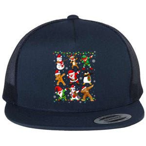 Dabbing Santa Snow Gingerbread Penguin Xmas Great Gift Flat Bill Trucker Hat