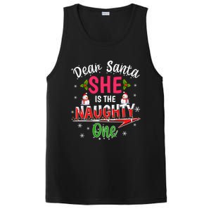 Dear Santa She Is The Naughty Ones Christmas Funny Gift PosiCharge Competitor Tank