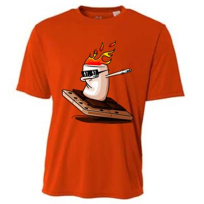 Dabbing SMores Smores Roasting Marshmallow Camping Bonfire Cooling Performance Crew T-Shirt