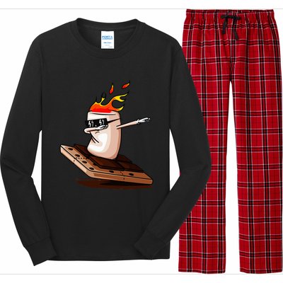 Dabbing SMores Smores Roasting Marshmallow Camping Bonfire Long Sleeve Pajama Set