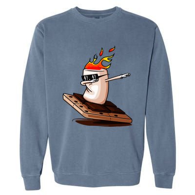 Dabbing SMores Smores Roasting Marshmallow Camping Bonfire Garment-Dyed Sweatshirt