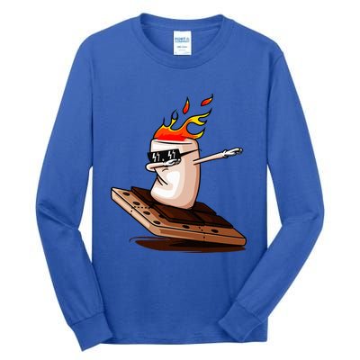 Dabbing SMores Smores Roasting Marshmallow Camping Bonfire Tall Long Sleeve T-Shirt