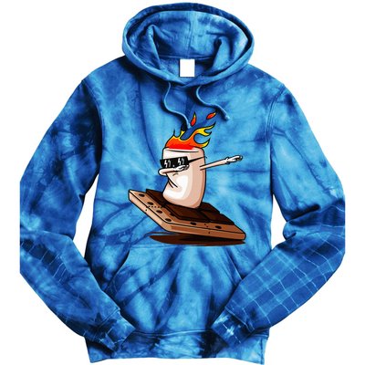 Dabbing SMores Smores Roasting Marshmallow Camping Bonfire Tie Dye Hoodie