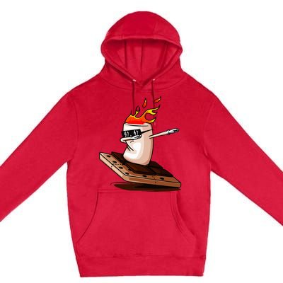 Dabbing SMores Smores Roasting Marshmallow Camping Bonfire Premium Pullover Hoodie