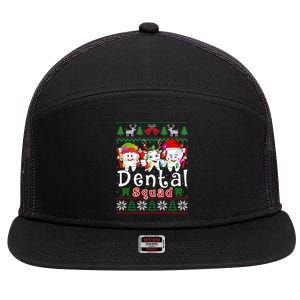 Dental Squad Santa Elf Reindeer Dentist Ugly Xmas Sweater Cute Gift 7 Panel Mesh Trucker Snapback Hat