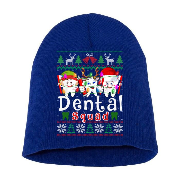 Dental Squad Santa Elf Reindeer Dentist Ugly Xmas Sweater Cute Gift Short Acrylic Beanie