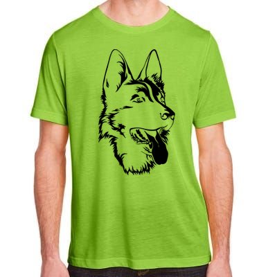 Dog Silhouette Sitting Gift Ger Shepherd Gift Adult ChromaSoft Performance T-Shirt