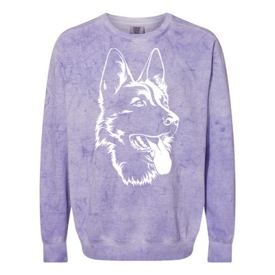 Dog Silhouette Sitting Gift Ger Shepherd Gift Colorblast Crewneck Sweatshirt