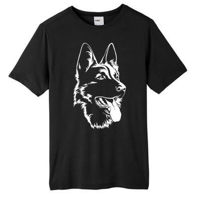 Dog Silhouette Sitting Gift Ger Shepherd Gift Tall Fusion ChromaSoft Performance T-Shirt