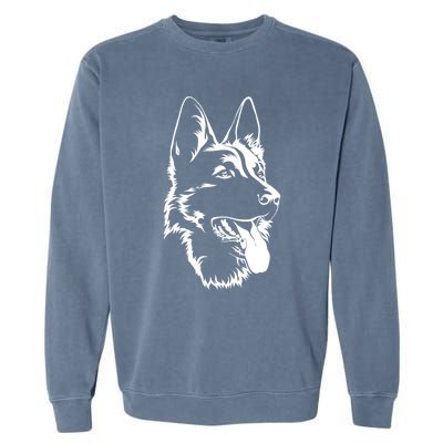 Dog Silhouette Sitting Gift Ger Shepherd Gift Garment-Dyed Sweatshirt