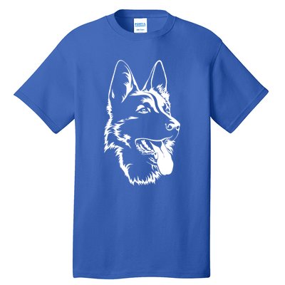 Dog Silhouette Sitting Gift Ger Shepherd Gift Tall T-Shirt