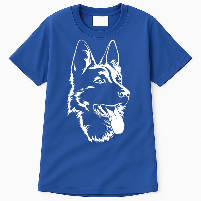 Dog Silhouette Sitting Gift Ger Shepherd Gift Tall T-Shirt