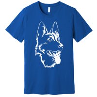 Dog Silhouette Sitting Gift Ger Shepherd Gift Premium T-Shirt