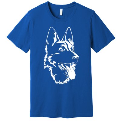 Dog Silhouette Sitting Gift Ger Shepherd Gift Premium T-Shirt