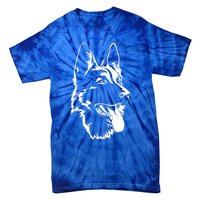 Dog Silhouette Sitting Gift Ger Shepherd Gift Tie-Dye T-Shirt