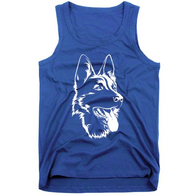 Dog Silhouette Sitting Gift Ger Shepherd Gift Tank Top