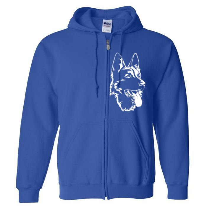 Dog Silhouette Sitting Gift Ger Shepherd Gift Full Zip Hoodie