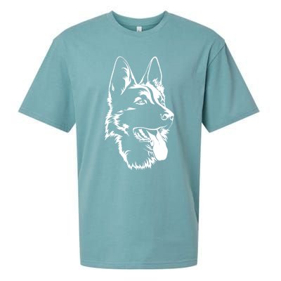 Dog Silhouette Sitting Gift Ger Shepherd Gift Sueded Cloud Jersey T-Shirt