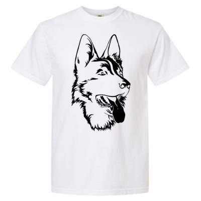 Dog Silhouette Sitting Gift Ger Shepherd Gift Garment-Dyed Heavyweight T-Shirt