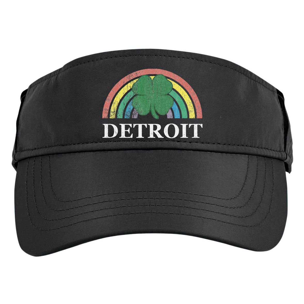 Detroit Shamrock St. Patrick's Day Rainbow Saint Paddy's Adult Drive Performance Visor