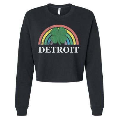Detroit Shamrock St. Patrick's Day Rainbow Saint Paddy's Cropped Pullover Crew