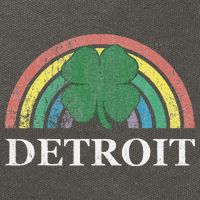 Detroit Shamrock St. Patrick's Day Rainbow Saint Paddy's Cotton Canvas Backpack
